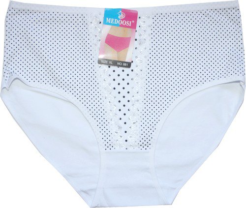 Dámské kalhotky do pasu puntíčky bílé 881 - 599/38