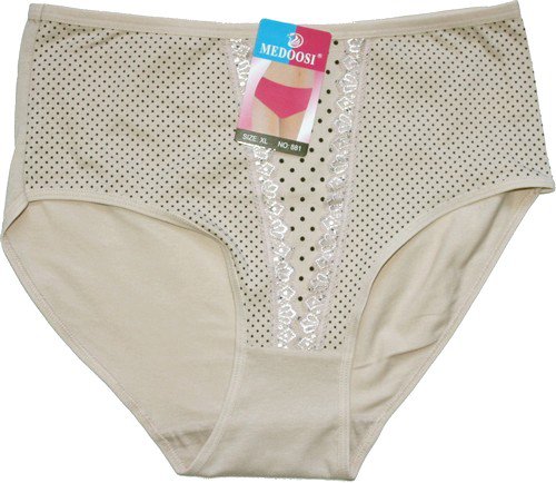 Dámské kalhotky do pasu puntíčky krémové 881 - 599/43