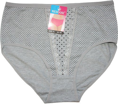 Dámské kalhotky do pasu puntíčky šedé 881 - 599/44