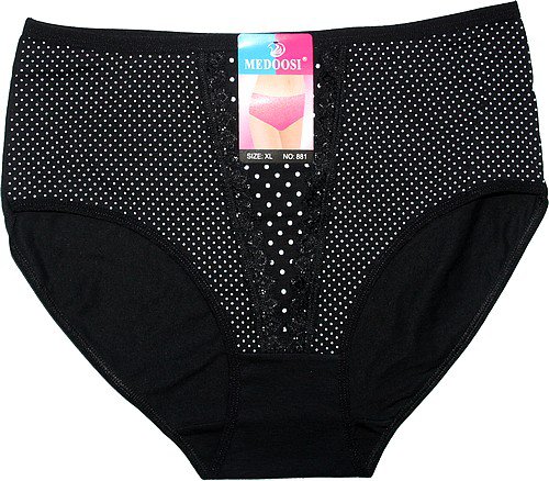 Dámské kalhotky do pasu puntíčky černé 881 599/55