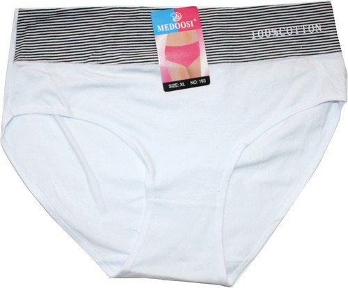 Dámské kalhotky do pasu jednobarevné 193 bílé 599/77
