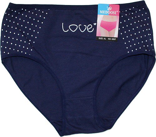 Dámské kalhotky do pasu LOVE modré 6897 - 599/106 vel. XXXL