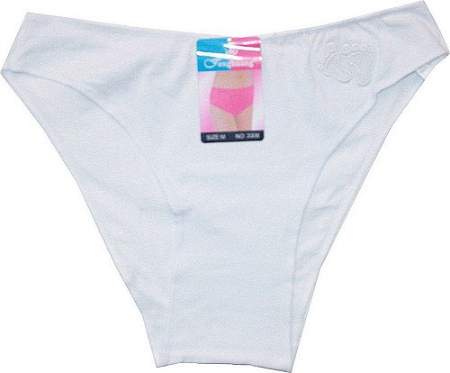 Dámské bokové kalhotky s výšivkou nožiček 3308 bílé  - 601/53