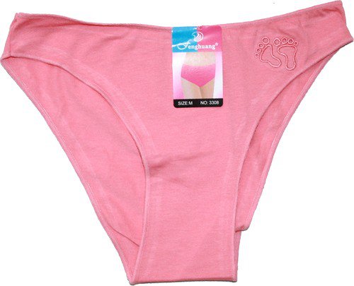 Dámské bokové kalhotky s výšivkou nožiček 3308 oranž - 601/65