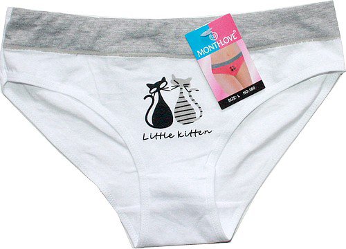 Dámské kalhotky do boků bílé DVĚ KOČIČKY 060 bílé