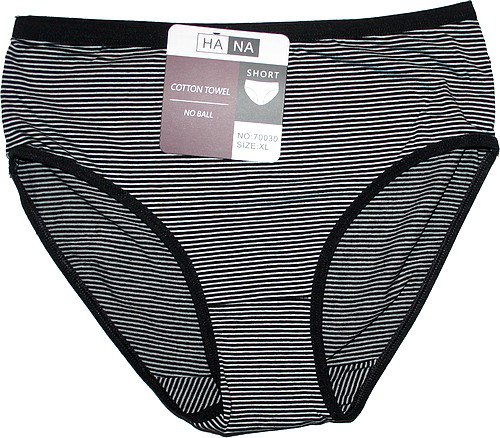 Dámské kalhotky do pasu proužek 70030 černé 607-2