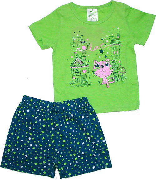 Dívčí pyžamo, letní komplet 392 zelené 502/13 vel. 98