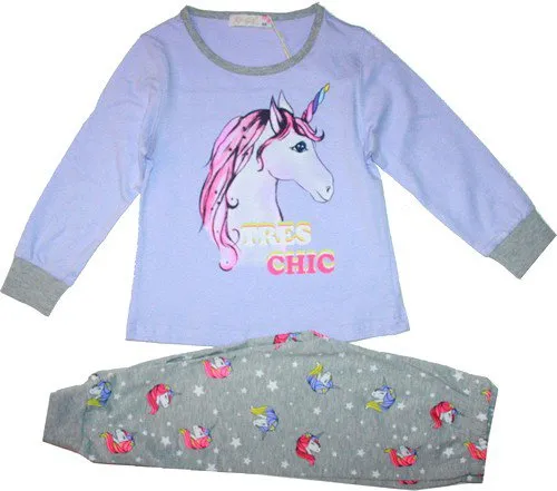 Dívčí dětské pyžamo JEDNOROŽEC prvky svítící ve tmě lila vel. 98 - 128