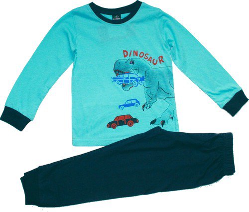 Dětské chlapecké pyžamo s potiskem DINOSAUR 412 azurové 921/41 vel. 98