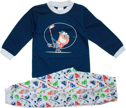 Dětské chlapecké pyžamo bruslař 1353 modré 913/1 vel. 98
