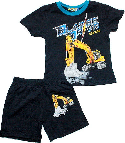 Dětské chlapecké pyžamo, letní komplet 5964 černé - 674/1 vel. 98