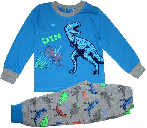 Dětské pyžamo chlapecké svítící ve tmě DINO 1752 modrá vel. 98 - 128