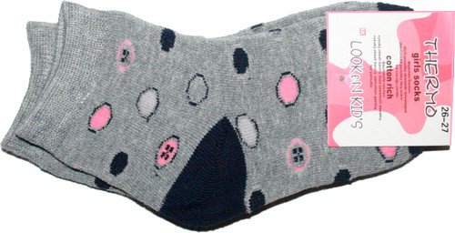 Dětské dívčí termo ponožky teplé se vzorem 70211 šedé A