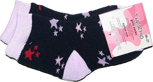 Dětské dívčí termo ponožky teplé se vzorem 70211 modré - 256/16