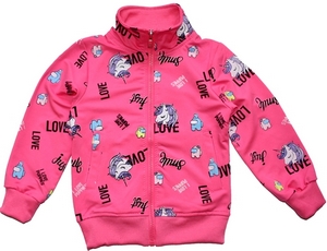 Dívčí mikiny KUGO potisk Jednorožec a LOVE 7202A růžová TM 345/32