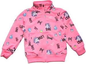 Dívčí mikina KUGO potisk Jednorožec a LOVE 7202A 345/42