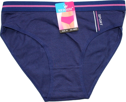 Dámské kalhotky do boků, jednobarevné 6648 modré