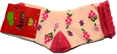 Ponožky klasické dívčí bavlněné 236-1- květy