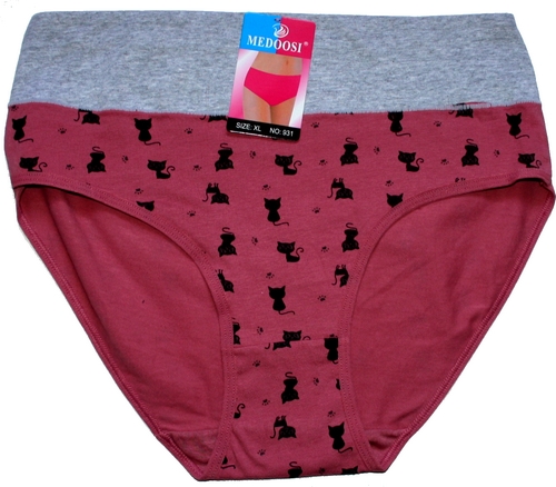 Dámské kalhotky do pasu potisk Kočičky 931 růžová TM