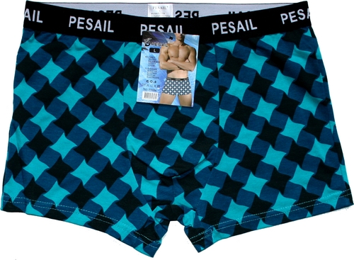 Pánské boxerky motiv šachovnice 184 azurová