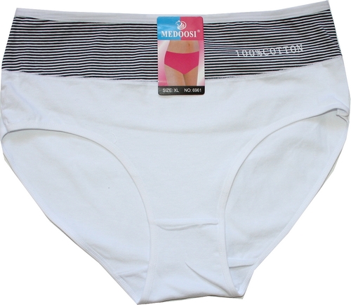 Dámské kalhotky do pasu 100% COTTON 6961 bílé