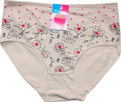 Dámské kalhotky do pasu potiskem 6877 krémové 599/283