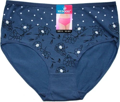 Dámské kalhotky do pasu potiskem 6877 modré 599/290