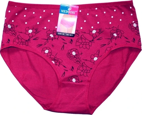 Dámské kalhotky do pasu potiskem 6877 vínové 599/294