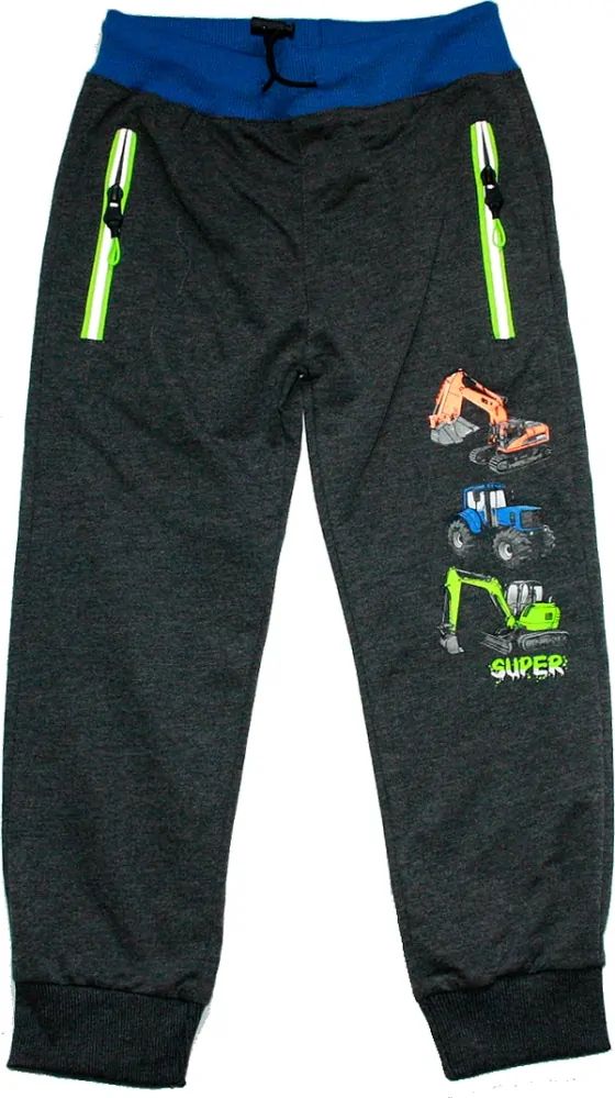 Chlapecké tepláky Kugo 100% bavlna černé 8808 -735/134 vel. 128