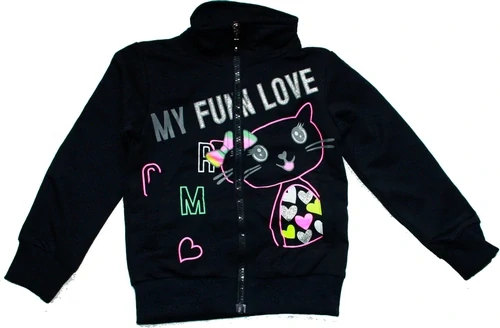 Dívčí tepláková souprava KUGO, motiv Kočička 1226 modrá 331/6