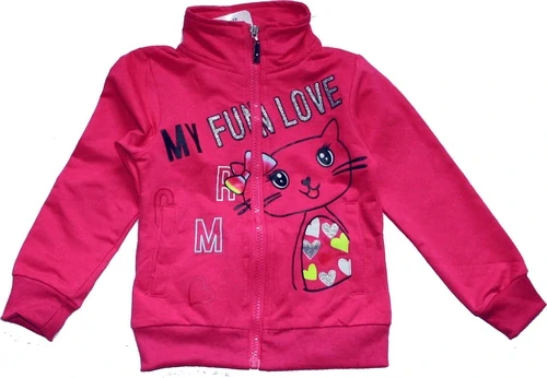 Dívčí tepláková souprava KUGO, motiv Kočička 1226 růžová vel. 98, 122