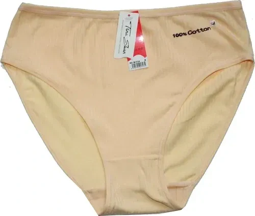 Dámské kalhotky 100% bavlna do pasu žebrované M401A žlutá 598-13