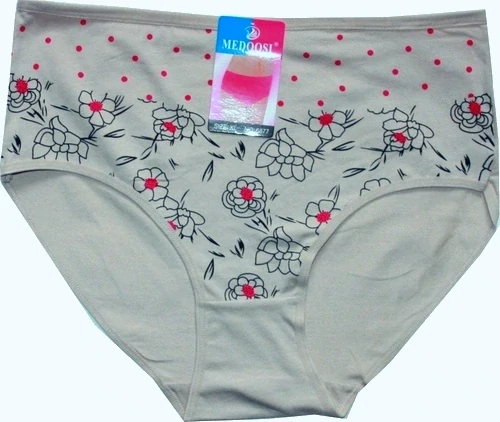 Dámské kalhotky do pasu potiskem 6877 šedá 599/300