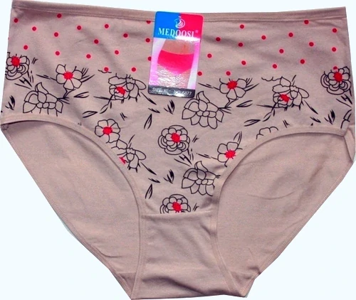 Dámské kalhotky do pasu potiskem 6877 čoko 599/302