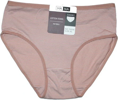 Dámské kalhotky do pasu proužek 70030 čoko 607-11