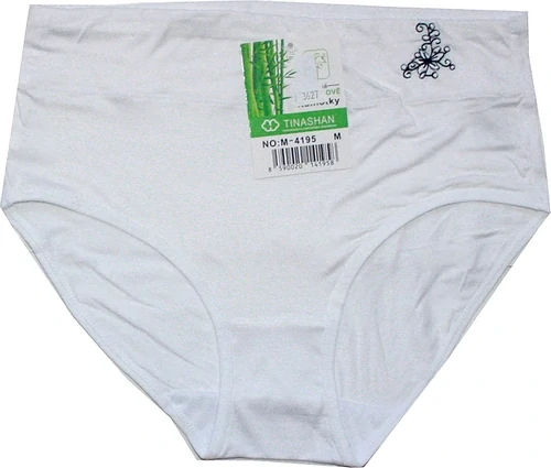 Dámské kalhotky do pasu s bambusem květina 4195 bílé 604-3