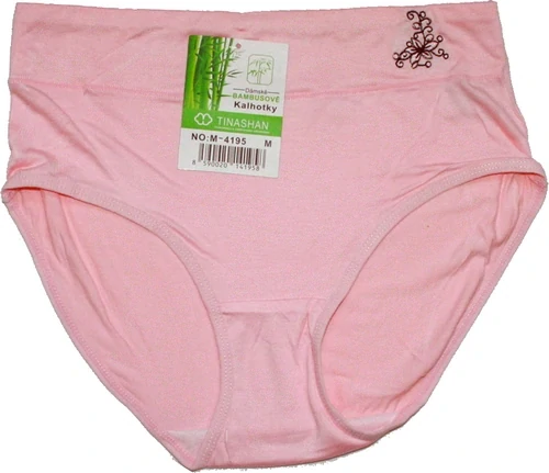 Dámské kalhotky do pasu s bambusem květina 4195 růžové 604-10