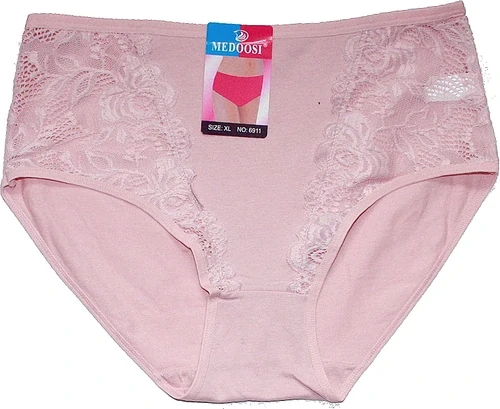 Dámské kalhotky do pasu s krajkou 6911 růžová 599-25