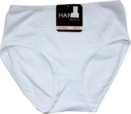 Dámské kalhotky do pasu jednobarevné 38303 bílé