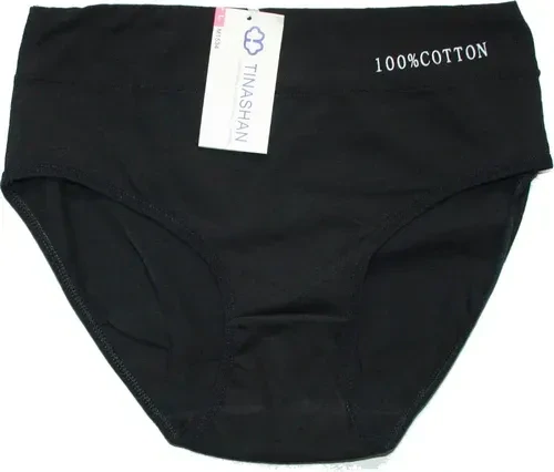 Dámské kalhotky do pasu 100% bavlna M1534 černá 598-151