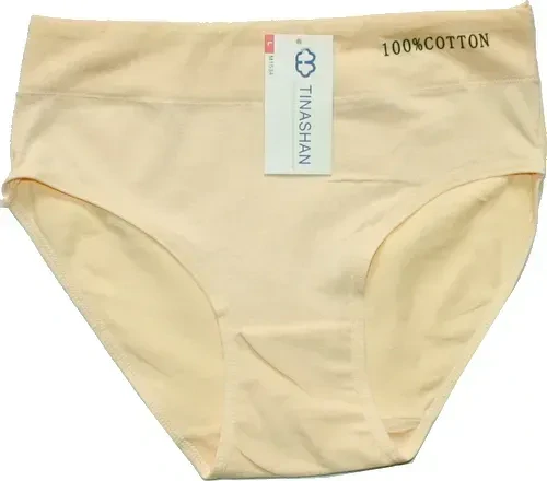 Dámské kalhotky do pasu 100% bavlna M1534 okrová