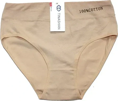 Dámské kalhotky do pasu 100% bavlna M1534 krémová 598-162