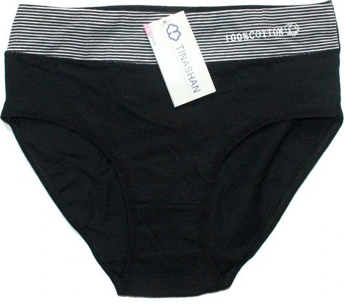 Dámské kalhotky 100% bavlna do pasu černé M193 