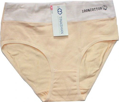 Dámské kalhotky 100% bavlna do pasu žluté M193 