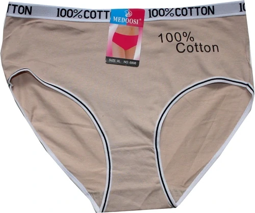 Dámské kalhotky vyšší do polopasu s motivem 100% cotton 6898 ČO 599-67