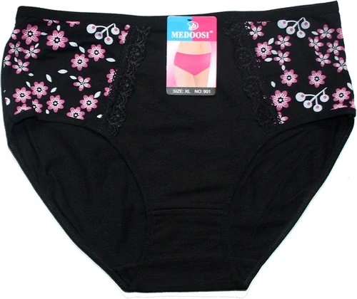 Dámské kalhotky do pasu květiny a krajka na boku 901 ČE 599-79