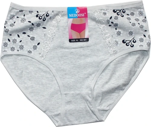 Dámské kalhotky do pasu květiny a krajka na boku 901 ME 599-82