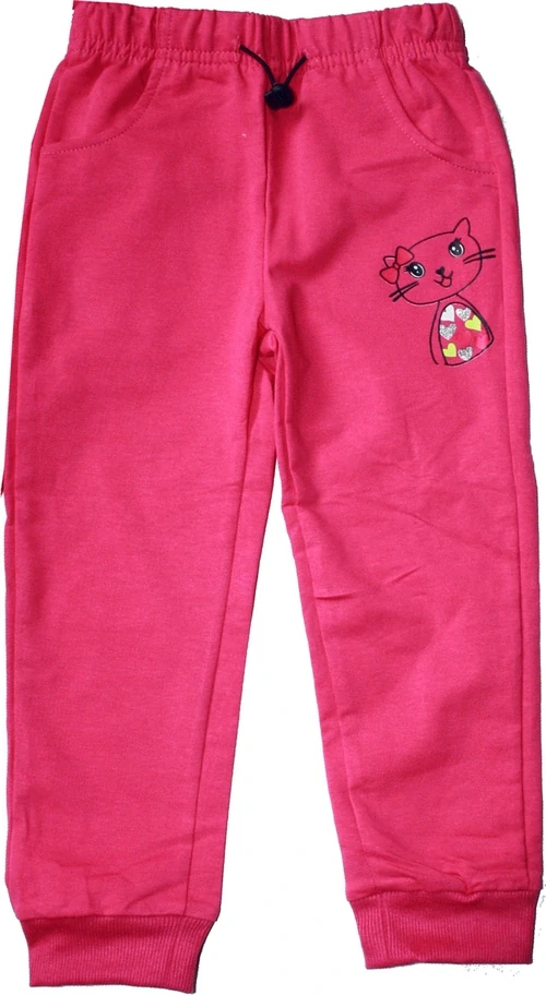 Dívčí tepláková souprava KUGO, motiv Kočička 1226 růžová vel. 98, 122