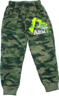 Chlapecké tepláky ARMY maskáčové 220  khaki 