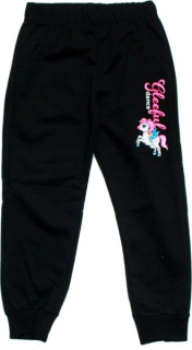 Dívčí tepláky létající koník JEDNOROŽEC 2068 černé 